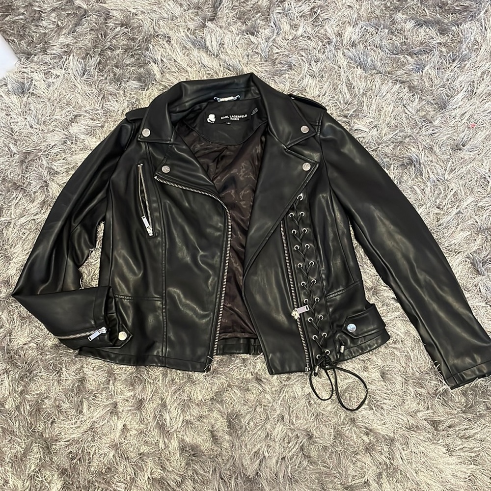 KARL LAGERFELD PARIS leather jacket women’s L